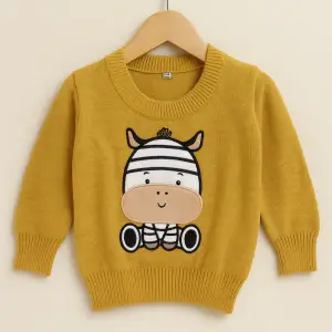 ChatGPT Image 14 sept 2025, 08_56_30 a.m. Suéter Mostaza para Bebé 1-2 Años con Bordado de Cebra